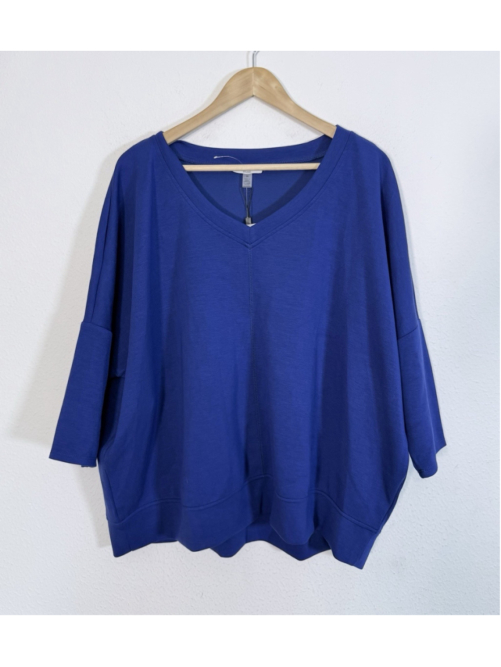 Cable & Gauge Studio YUMMY Modal Top Blue V-Neck Dolman Sleeve Women’s 2X NWT